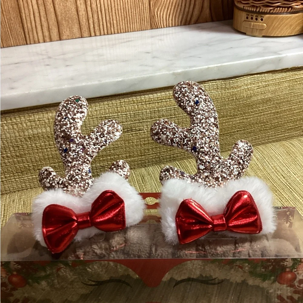 New Spa Bunny Red and White Reindeer Headband